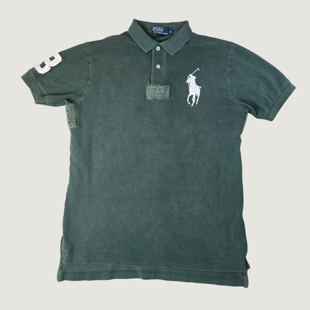Polo Ralph Lauren Big Pony Polo Shirt Mens Medium Green Short Sleeve Big Logo 3